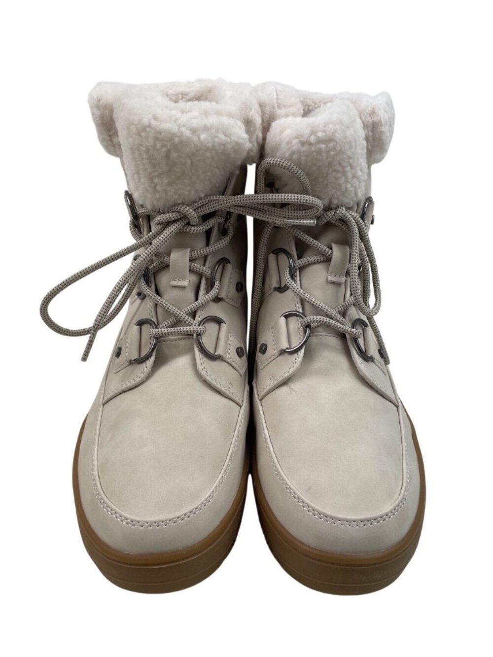 Falls Creek Anita Shearling Lined White Winter Boots Lace-Up Womens Size 9M - Picture 3 of 14
